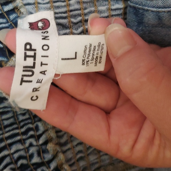 Tulip Creations Denim Sleeveless Top Size L. - Picture 10 of 12